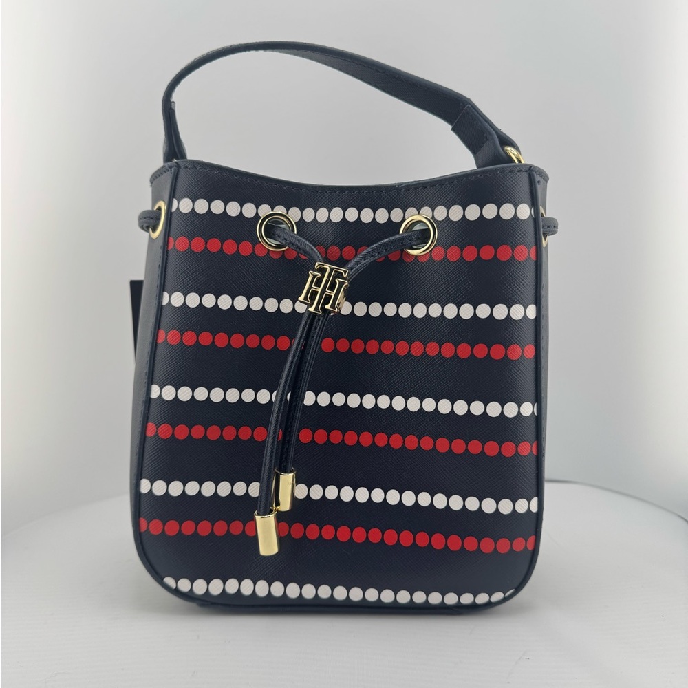 Tommy Hilfiger Black and Red Dot Shoulder Bag